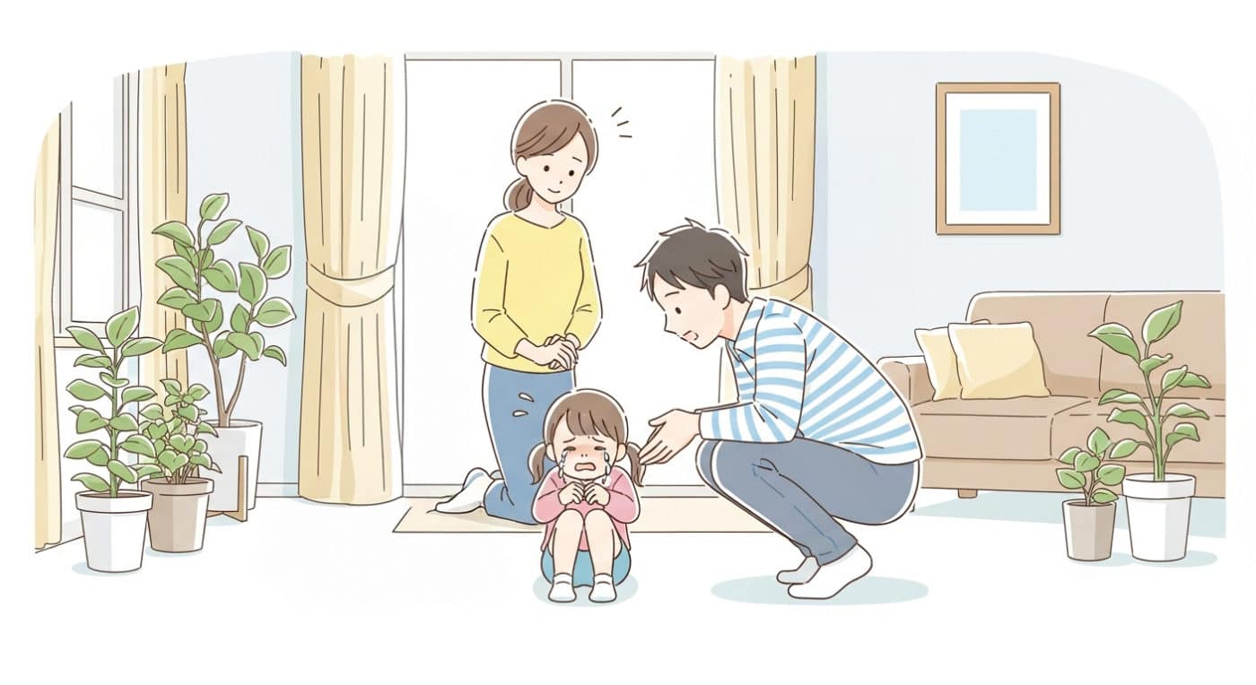 家庭でできるかんしゃく対応｜声かけ・環境調整の具体例イメージ